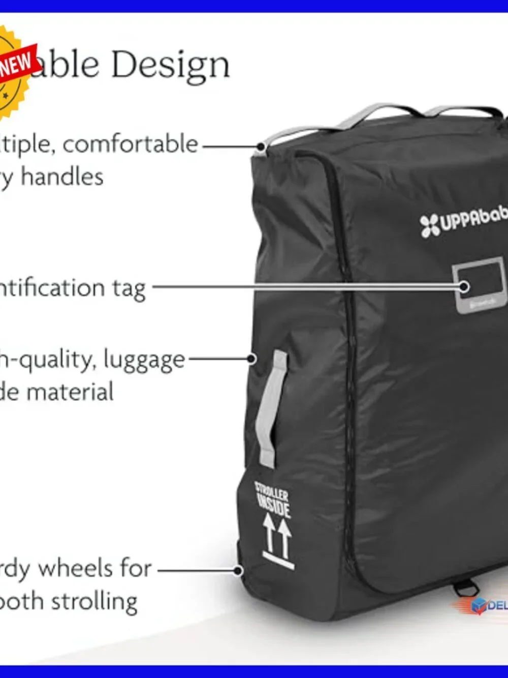 Stroller Travel Bag with TravelSafe Coverage, Durable Luggage Fabric